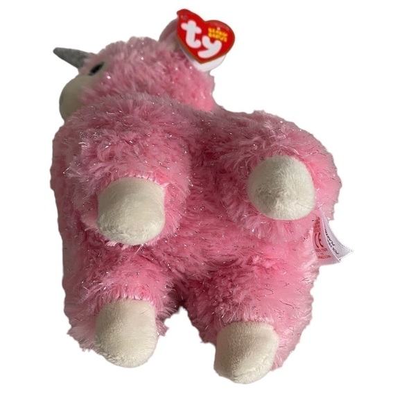 TY Beanie Baby Plush Stuffed Animal LANA the Pink Sparkly Llama Llamacorn NWT - Picture 7 of 13